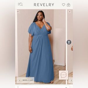 Revelry Dusty blue Gwen Chiffon Bridesmaid dress